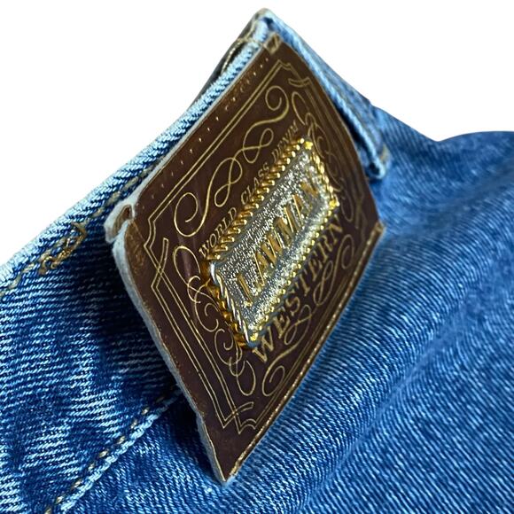 Vintage Lawman Denim Blue Jeans Western VTG 9 25" Waist Womens Studded - Picture 6 of 6